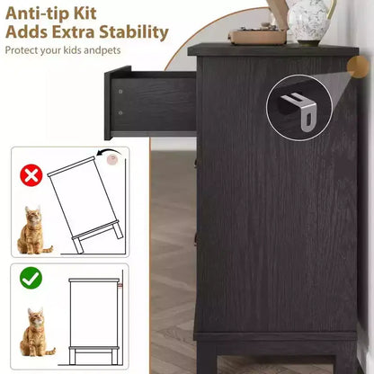 Commode 7 tiroirs, chiffonnier 54 pouces avec rangement, organisateur de placard en bois pour chambre à coucher, salon, entrée