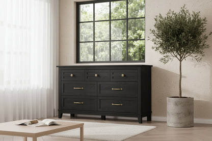 Acekool 7 Drawer Dresser, 54 Wide Chest with Storage, Wooden Closet Organizer for Bedroom, Living Room, Entryway