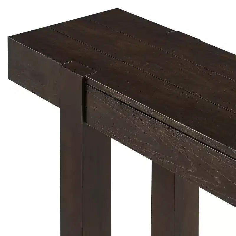 Console en bois massif avec rangement dissimulé et station de charge intégrée