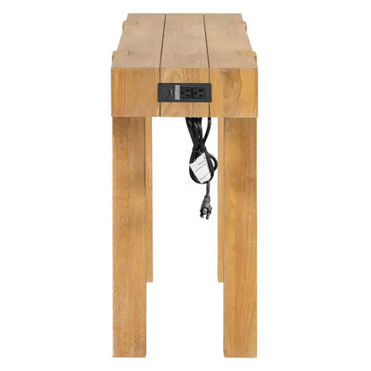 Console en bois massif avec rangement dissimulé et station de charge intégrée