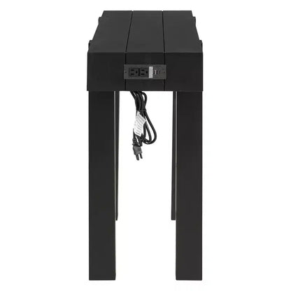 Console en bois massif avec rangement dissimulé et station de charge intégrée