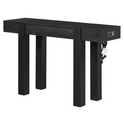 Console en bois massif avec rangement dissimulé et station de charge intégrée