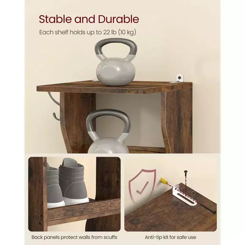 Meuble à chaussures vertical 7 niveaux, organisateur de chaussures étroit de 110 cm de haut avec 2 crochets et kit anti-basculement, étagère d'angle peu encombrante pour entrée ou chambre