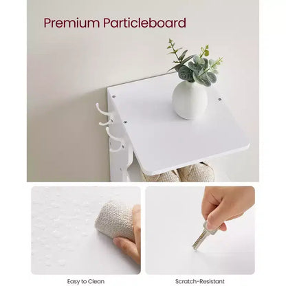 Meuble à chaussures vertical 7 niveaux, organisateur de chaussures étroit de 110 cm de haut avec 2 crochets et kit anti-basculement, étagère d'angle peu encombrante pour entrée ou chambre