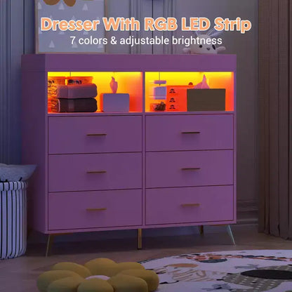 Commode à langer 6 tiroirs - Hauteur 41,5, meuble de chambre de bébé multifonctionnel