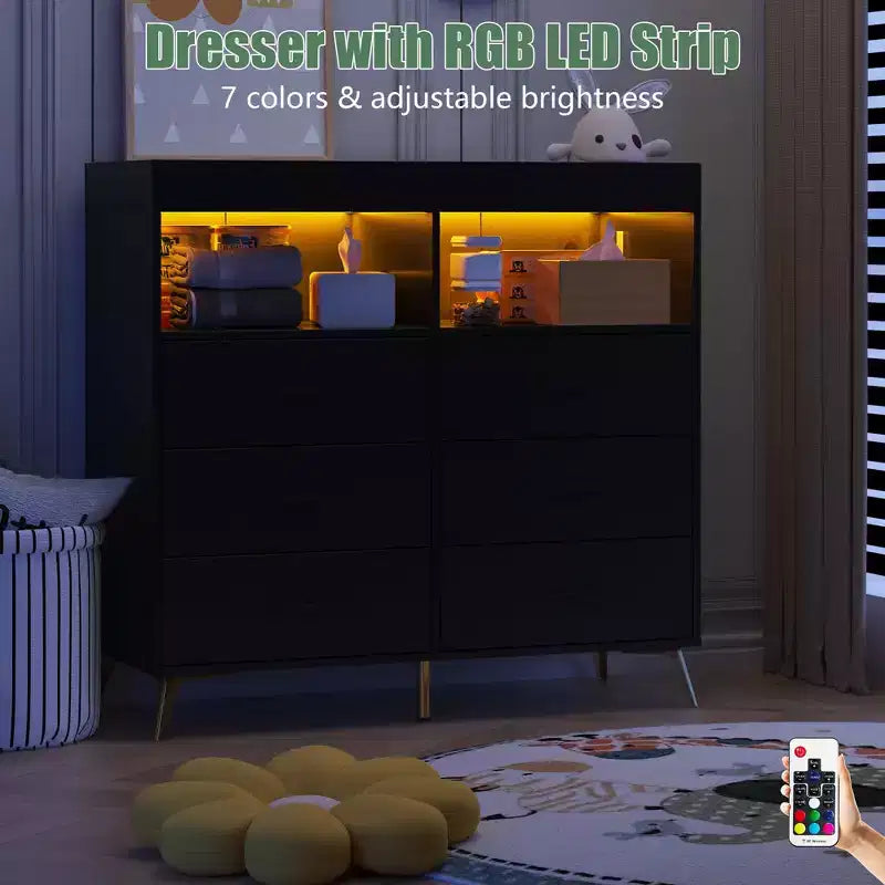 Commode à langer 6 tiroirs - Hauteur 41,5, meuble de chambre de bébé multifonctionnel