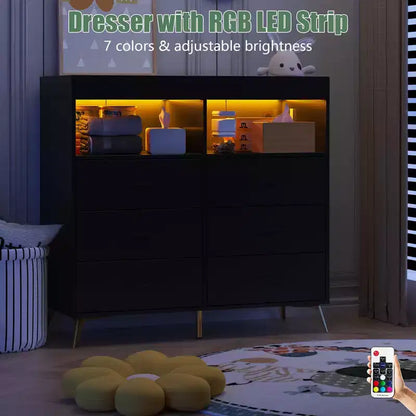 Commode à langer 6 tiroirs - Hauteur 41,5, meuble de chambre de bébé multifonctionnel