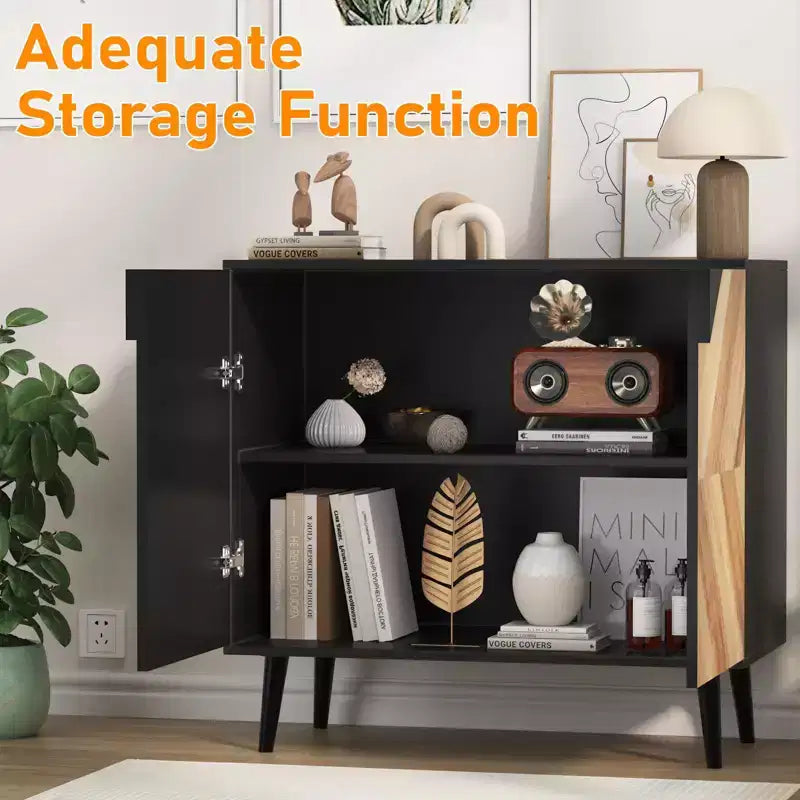 Meuble de rangement 80 cm avec étagère et portes, buffet moderne, armoire d'appoint autoportante pour salle à manger, salon ou entrée