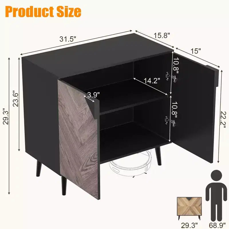 Meuble de rangement 80 cm avec étagère et portes, buffet moderne, armoire d'appoint autoportante pour salle à manger, salon ou entrée