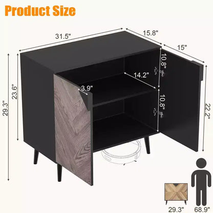 Meuble de rangement 80 cm avec étagère et portes, buffet moderne, armoire d'appoint autoportante pour salle à manger, salon ou entrée