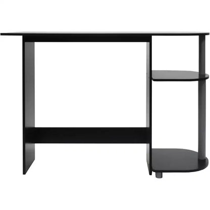 Bureau multimédia pour ordinateur portable, maison ou bureau avec étagères de rangement, noir