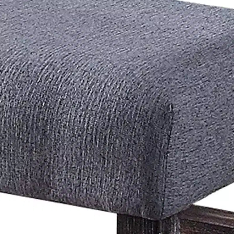 Banc de comptoir en tissu avec siège rembourré, marron et bleu