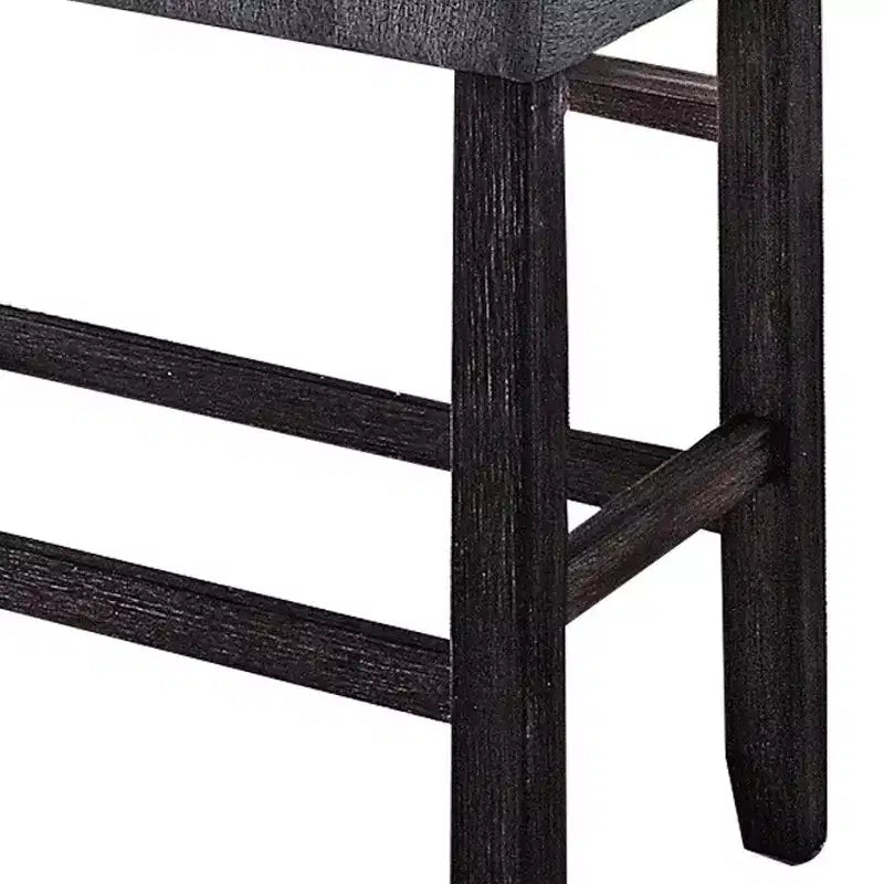 Banc de comptoir en tissu avec siège rembourré, marron et bleu