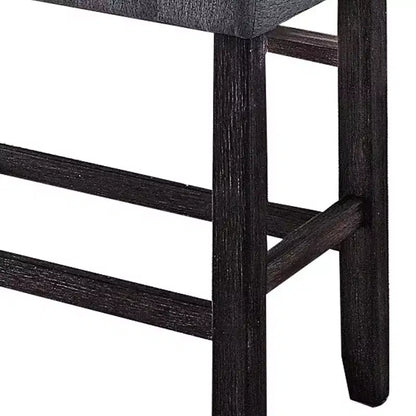 Banc de comptoir en tissu avec siège rembourré, marron et bleu