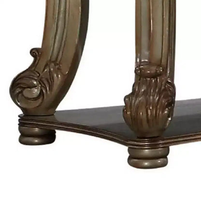 Table de canapé avec étagère inférieure en marron doré