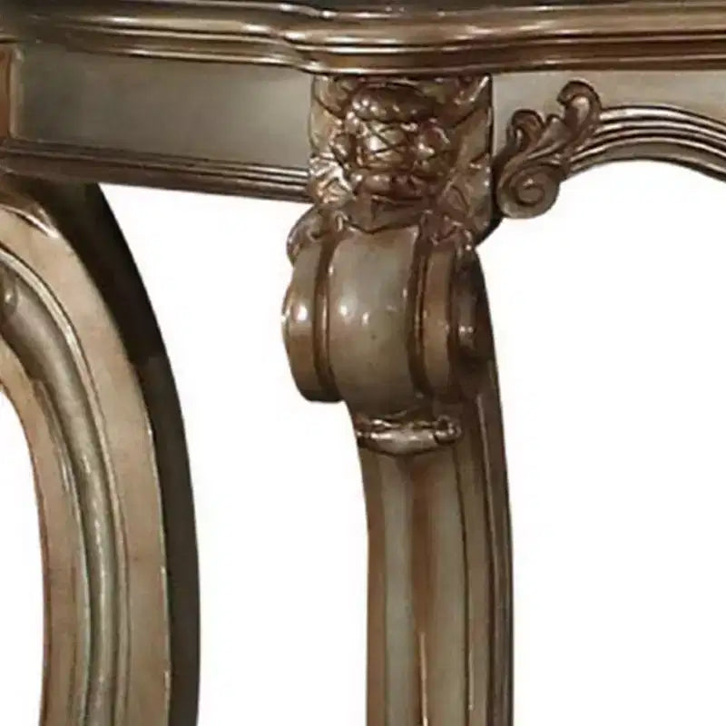 Table de canapé avec étagère inférieure en marron doré