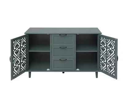 Meubles de rangement de cuisine avec 2 portes et 3 tiroirs, Buffet, Console pour salon, chambre, cuisine