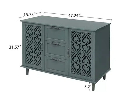 Meubles de rangement de cuisine avec 2 portes et 3 tiroirs, Buffet, Console pour salon, chambre, cuisine
