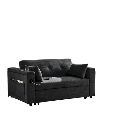 Canapé convertible 54 pouces avec lit gigogne, double assise, fonction relax