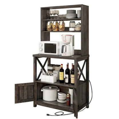 Étagère de cuisine à 5 niveaux Moasis avec étagères de rangement, support pour four à micro-ondes, organisateur d'étagère de cuisine