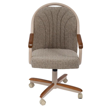 Chaise pivotante et inclinable à roulettes avec coussin pour salle à manger décontractée