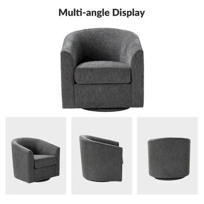 Fauteuil Cuenca moderne en tissu avec piètement pivotant
