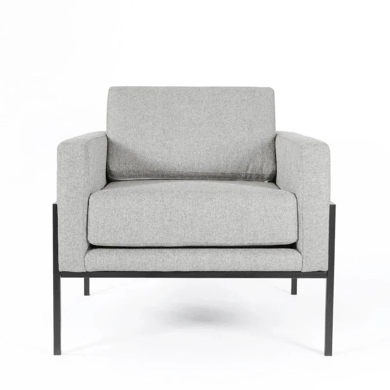 Fauteuil club moderne HomePop rembourré avec cadre en métal