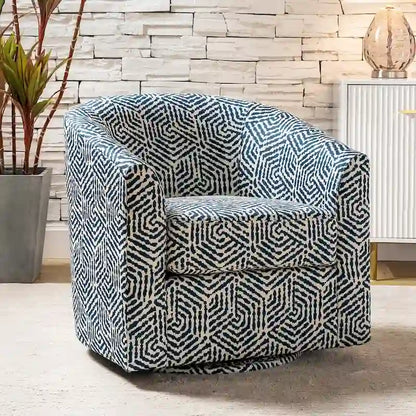 Fauteuil Cuenca moderne en tissu avec piètement pivotant