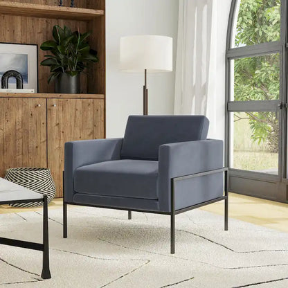 Fauteuil club moderne HomePop rembourré avec cadre en métal