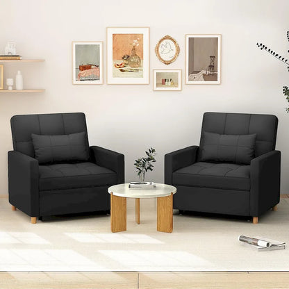AECOJOY Fauteuil Convertible 3-en-1 avec Oreiller et Dossier Réglable