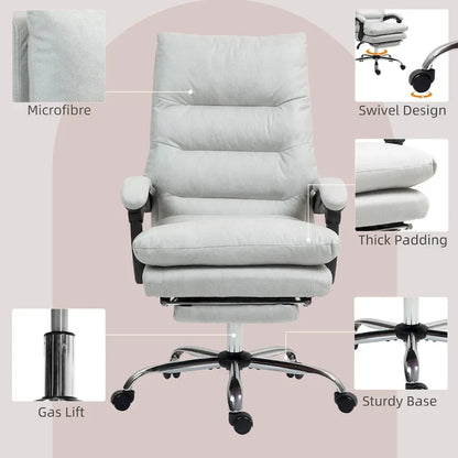 Fauteuil de bureau massant, chauffant et inclinable en microfibre Vinsetto avec vibrations