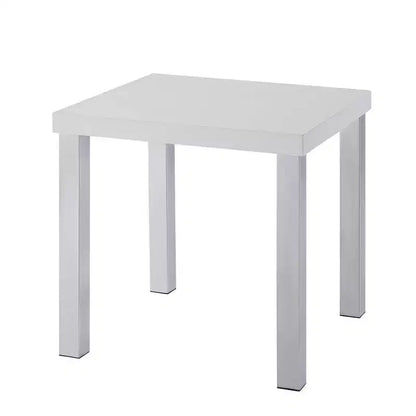 22" Harta Accent Table White High Gloss/Chrome - Acme Furniture: Modern Glamour, No Assembly Required