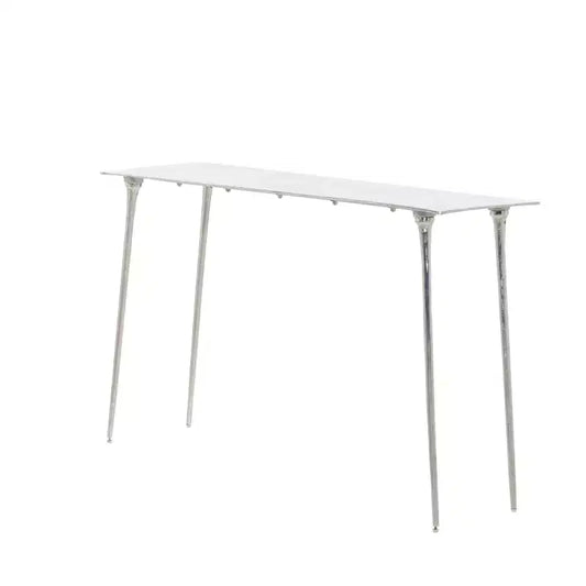 Glam Aluminum Console Table Silver - Olivia & May: Sturdy, No Assembly, Indoor Use