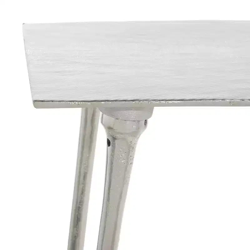 Console en aluminium argenté Glam – Olivia & May : Robuste, aucun assemblage, utilisation intérieure