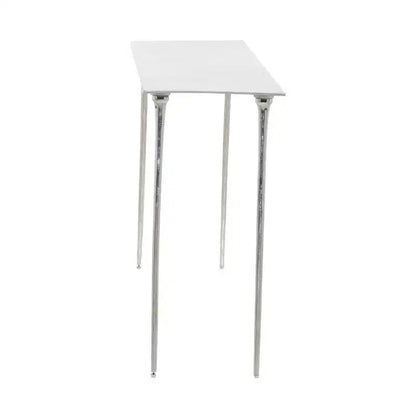 Console en aluminium argenté Glam – Olivia & May : Robuste, aucun assemblage, utilisation intérieure