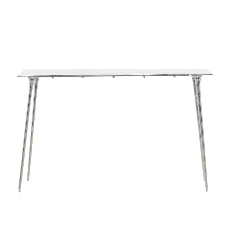 Console en aluminium argenté Glam – Olivia & May : Robuste, aucun assemblage, utilisation intérieure