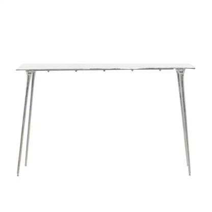 Console en aluminium argenté Glam – Olivia & May : Robuste, aucun assemblage, utilisation intérieure