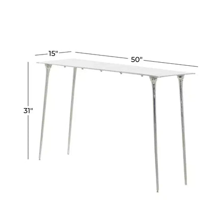 Console en aluminium argenté Glam – Olivia & May : Robuste, aucun assemblage, utilisation intérieure
