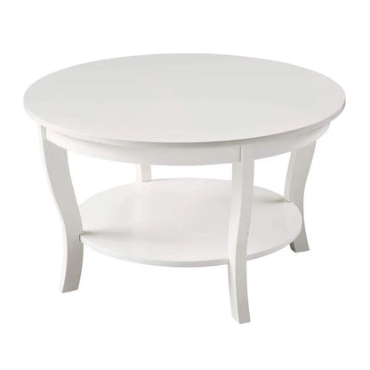 Table basse ronde avec étagère