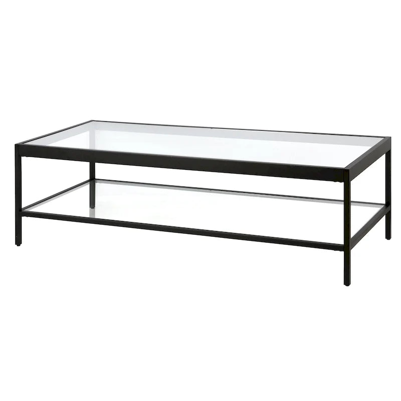 Table basse Alexis en métal et verre
