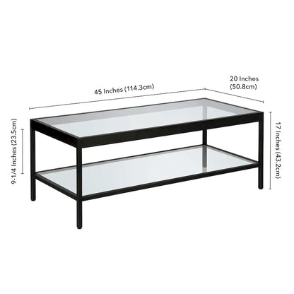 Table basse Alexis en métal et verre