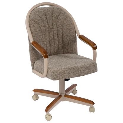 Chaise pivotante et inclinable à roulettes avec coussin pour salle à manger décontractée