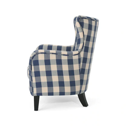 Fauteuil rembourré à dossier haut avec pieds en bois Modern Retro 30.25 pour le salon