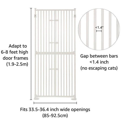 unipaws Barrière Extra Haute pour Chat 188 cm avec Portes et Serrures