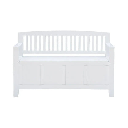 Banc d'entrée Migdalia avec rangement, dossier à lattes et plateau relevable