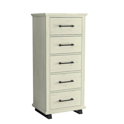 Ensemble de chambre à coucher 4 pièces Farmhouse - 2 tables de chevet, 1 commode et 1 chiffonnier