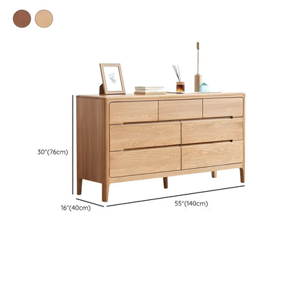 Commode double traditionnelle en bois de chêne naturel pour chambre à coucher