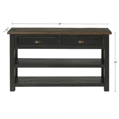 The Gray Barn Downington Table console de canapé à 2 tiroirs en bois massif