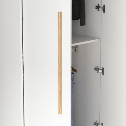 Armoire moderne autoportante en bois massif avec étagères de rangement