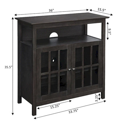 Meuble TV Big Sur Highboy de 40 pouces avec rangements, par Convenience Concepts